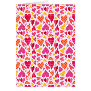 Whimsical Doodle Hearts Pattern San Valentín