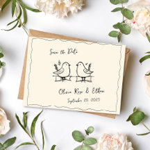 Whimsical Dove de mano ahorra la postal de fecha