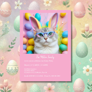 Whimsical Easter Cat con las orejas de los conejit