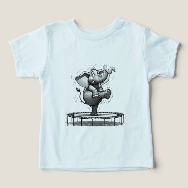 Whimsical Elephant on Trampoline – Cute Playful (Diseño delantero )