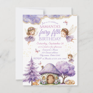 Whimsical Fairy Birday Party Invitación