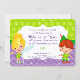 Whimsical Fairy Party invitación a los gemelos