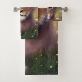 Whimsical Fantasy Cute Kawaii bebé cachorro de leó