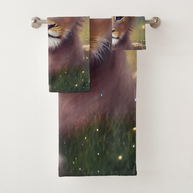 Whimsical Fantasy Cute Kawaii bebé cachorro de leó (In situ)