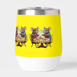 Whimsical Fiesta de té con Ilustracion de ratones 