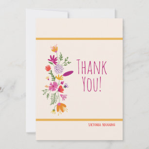 Whimsical Floral Gracias Tarjeta