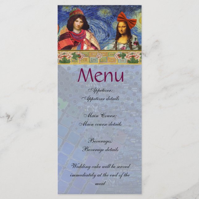 Whimsical Fun Vintage Wedding Menu (Anverso)