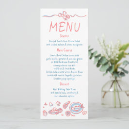 Whimsical Funky Decor Handwritten Wedding Menu