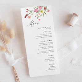 Whimsical Garden Wildflower Boda Menus