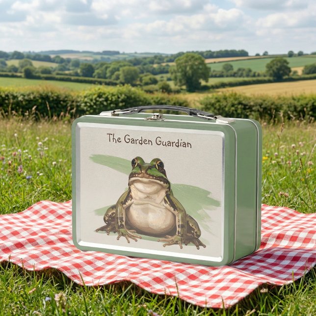 Whimsical Goblincore Frog | Retro Nature Lover (Summer Picnic vintage style frog illustration tin. Back to school, back to college student gift.)