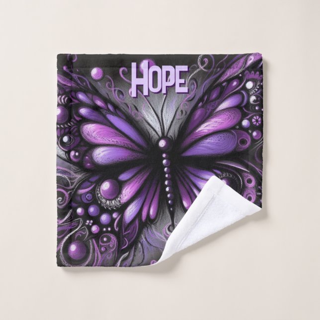 Whimsical Gothic Butterfly Purple Personalized (Toallita)