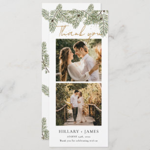 Whimsical Green Pine Photo Strip Tarjeta de agrade