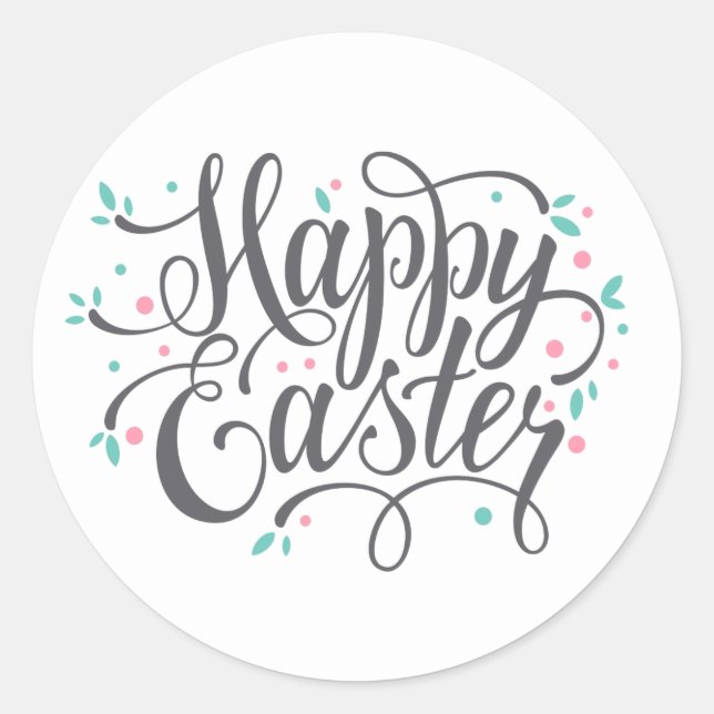Whimsical Happy Easter Calligraphy | Sello Pegatin (Anverso)