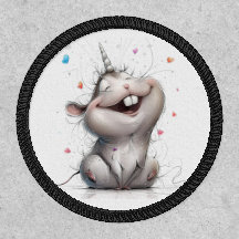 Whimsical Happy Unicorn Mouse Parche