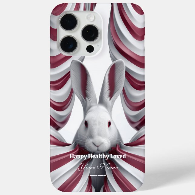 Whimsical Hopper: funda de iPhone 15 de Conejo Art (Reverso )
