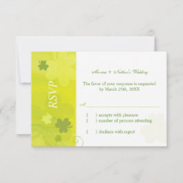 Whimsical Irish Green Shamrock Wedding RSVP