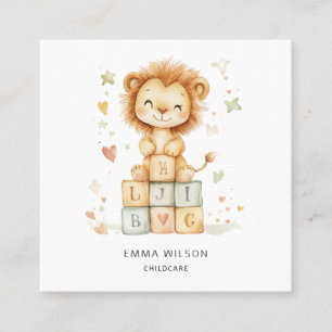 Whimsical Lion Cub Tarjeta de Negocios para Niños