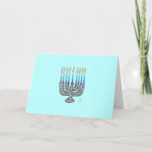 Whimsical Menorah Hanukkah Tarjeta de felicitación