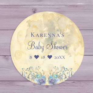 Whimsical Moon Baby Shower Sello para sobres