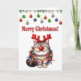 Whimsical Navidades de felinos doblados tarjetas d