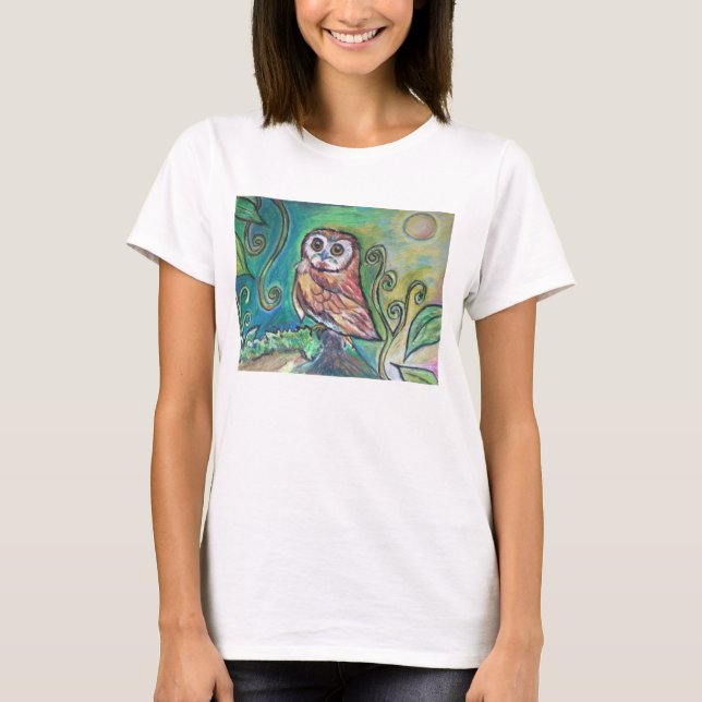 Whimsical Owl Basic Tank Top White (Anverso)