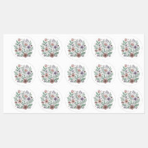 Whimsical Pastel Floral Floral Pegatina de Flores