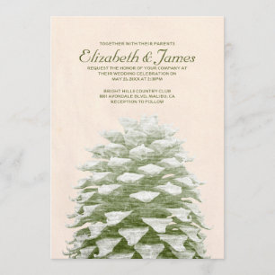 Whimsical Pine Cones Invitaciones de Boda