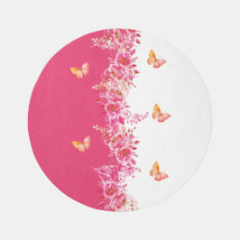 Whimsical Pink Butterfly Bloom Rug