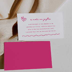 Whimsical Pink Doodle Una Nota Sobre Regalos