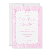 Whimsical Pink Easter Brunch & Egg Hunt Invitación