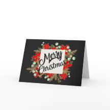 Whimsical Poinsettias Feliz Navidad Wreath