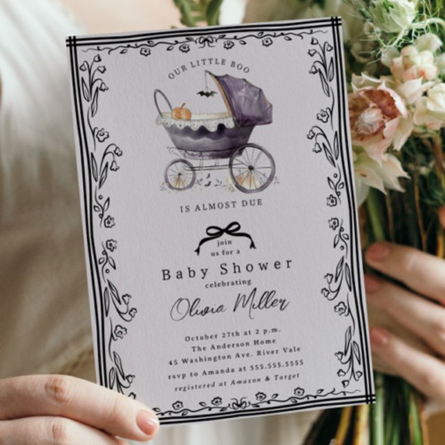 Whimsical Pram Baby Shower Invitación (Subido por el creador)