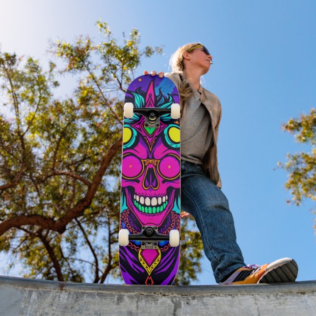 Whimsical Psicodélico Alien Skateboard (Exterior 1)