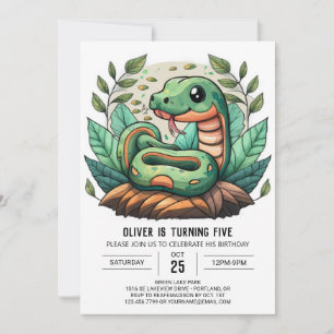 Whimsical Python Birthday Invitación