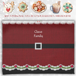 Whimsical Red Santa Suit Navidades Cocina Toalla