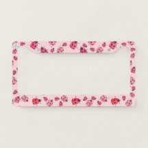 Whimsical rosa y rojo Ladybugs Girona acuarela