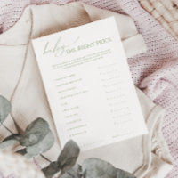 Whimsical Sage Green La Tarjeta De Precios Correct