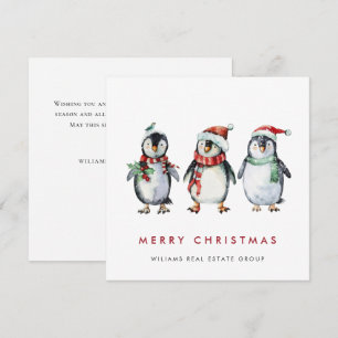 Whimsical Santa Pingüinos Navidad Corporate
