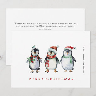 Whimsical Santa Pingüinos Navidad Corporate