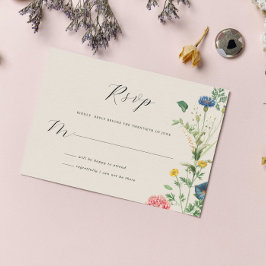 Whimsical Secret Garden Wildflowers Tarjeta RSVP