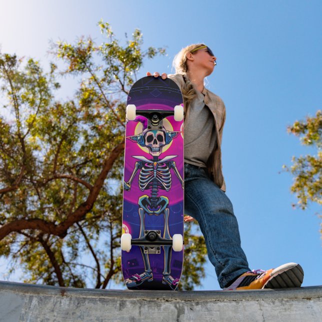 Whimsical Skeleton Clown Skateboard (Exterior 1)