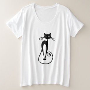 Whimsical Skinny Black Cat