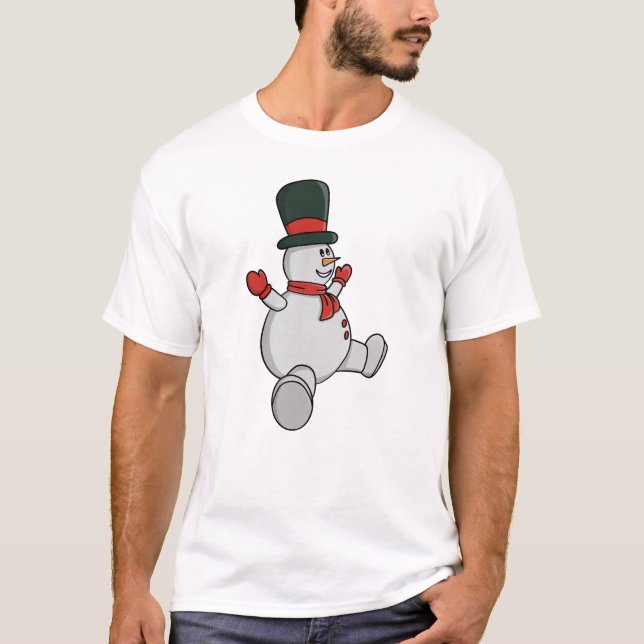 Whimsical Snowman with Top Hat and Scarf (Anverso)