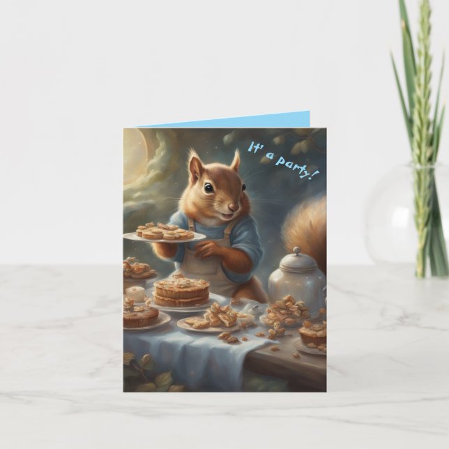 Whimsical Squirrel es una tarjeta de cumpleaños fi (Anverso)