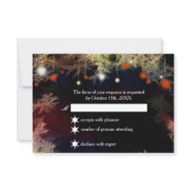 Whimsical Starry Night Forest Wedding RSVP