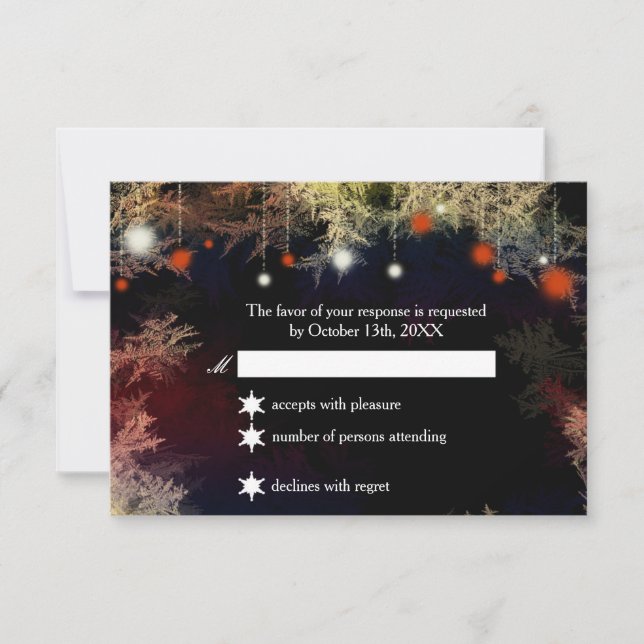 Whimsical Starry Night Forest Wedding RSVP (Anverso)
