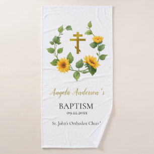 Whimsical Sunflower Wreath Baptism Regalo ortodoxo