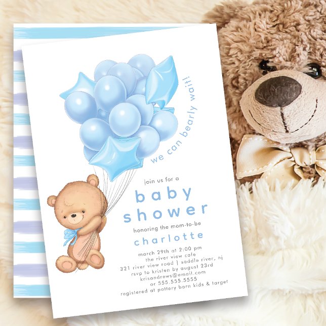 Whimsical Teddy Boys Invitación a Baby Shower (Subido por el creador)