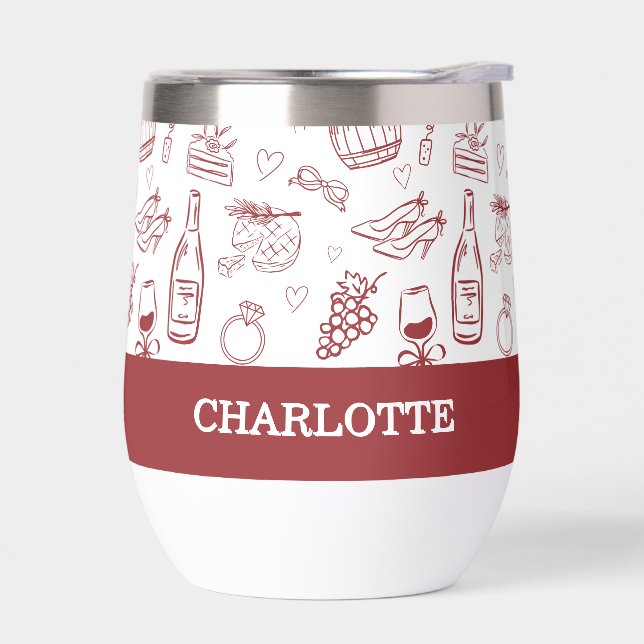 Whimsical Vino Before Vows Burgundy Bridal Shower (Izquierdo)