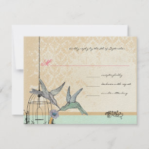 Whimsical Vintage Bird Cage Wedding RSVP